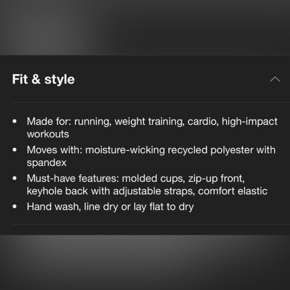 Black All in Motion front zipper racerback sports bra 38D high support adjust - Picture 17 of 17